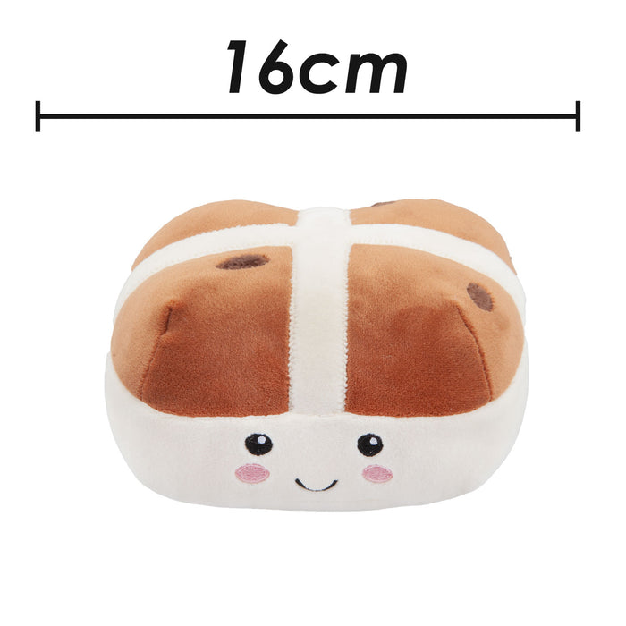 Hot Cross Bun Soft Toy Food Themed Cute Plush Cuddly Fluffy 16cm Multi-Coloured