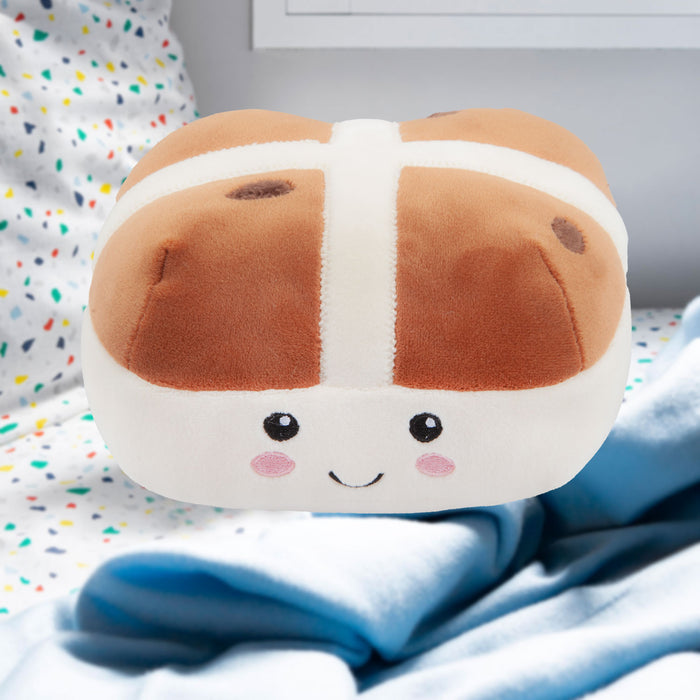 Hot Cross Bun Soft Toy Food Themed Cute Plush Cuddly Fluffy 16cm Multi-Coloured