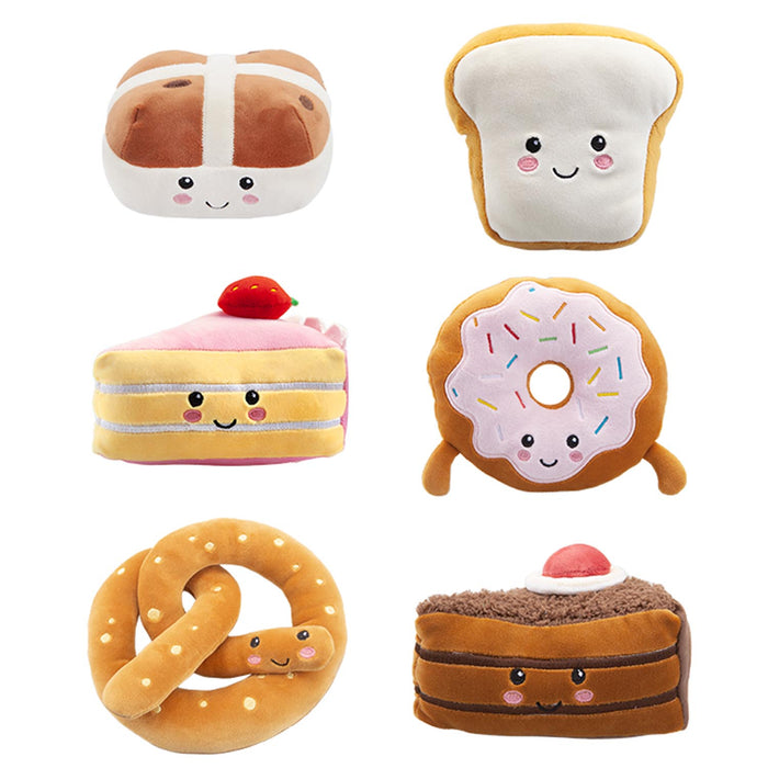 Hot Cross Bun Soft Toy Food Themed Cute Plush Cuddly Fluffy 16cm Multi-Coloured