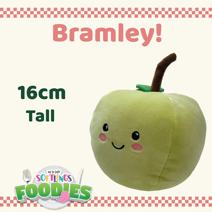 Apple Soft Toy Food Themed Cute Plush Cuddly Yummy Soft Fluffy 16cm Green