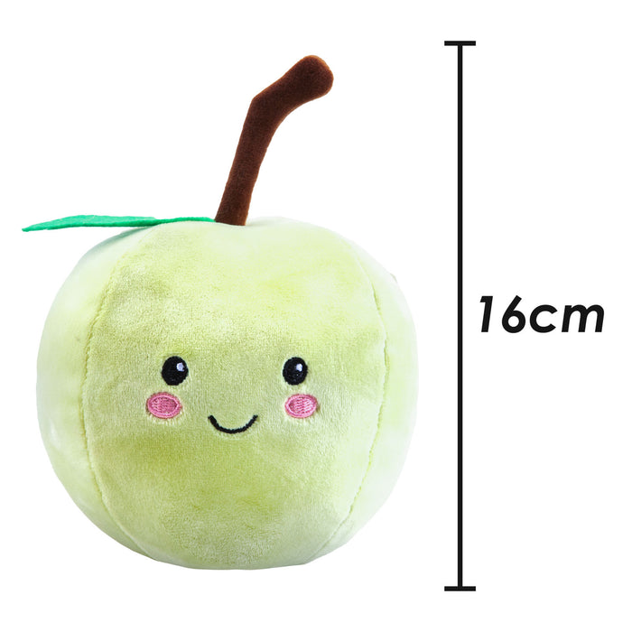 Apple Soft Toy Food Themed Cute Plush Cuddly Yummy Soft Fluffy 16cm Green