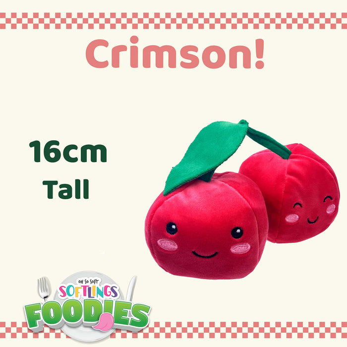 Cherries Soft Toy Food Themed Cute Plush Cuddly Yummy Soft Fluffy 16cm Red