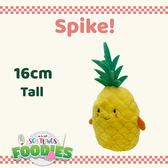 Pineapple Soft Toy Food Themed Cute Plush Cuddly Soft Fluffy 16cm Yellow