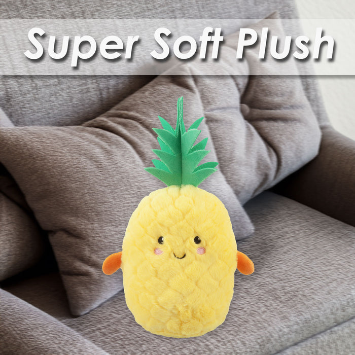 Pineapple Soft Toy Food Themed Cute Plush Cuddly Soft Fluffy 16cm Yellow