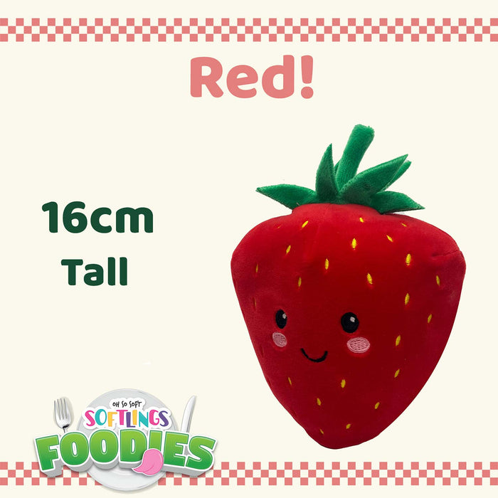 Strawberry Soft Toy Food Themed Cute Plush Cuddly Soft Fluffy 16cm Red