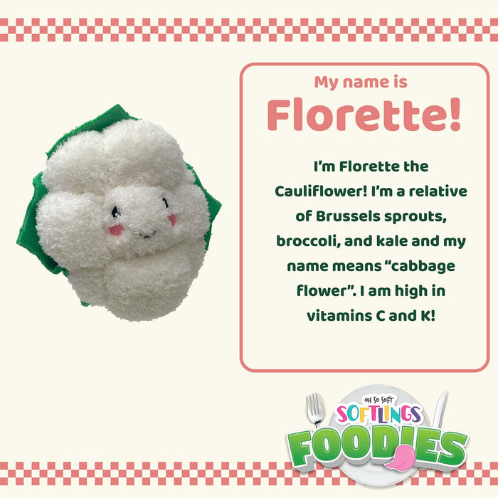 Cauliflower Soft Toy Food Themed Cute Plush Fluffy Multicolour