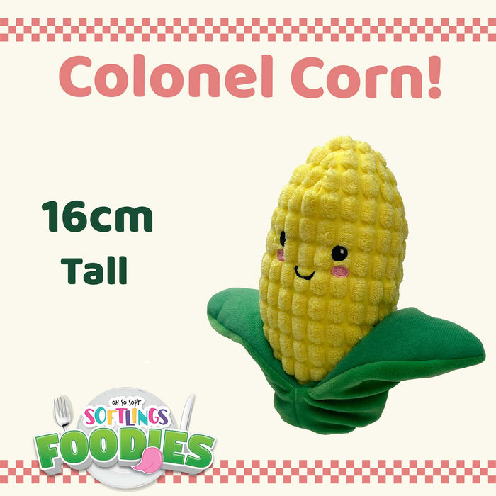 Corn Soft Toy Food Themed Cute Plush Cuddly Soft Fluffy 16cm Multi-Coloured