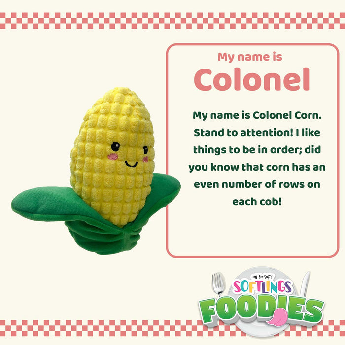 Corn Soft Toy Food Themed Cute Plush Cuddly Soft Fluffy 16cm Multi-Coloured