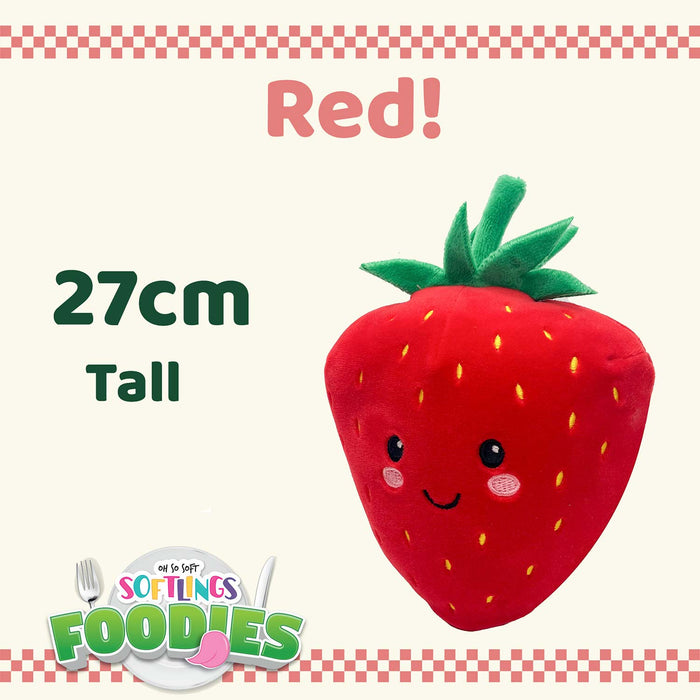 Strawberry Soft Toy Food Themed Cute Plush Cuddly Fluffy 27cm Multi-Coloured