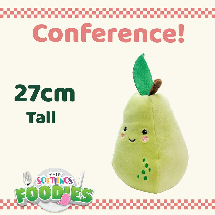 Pear Soft Toy Food Themed Cute Plush Cuddly Soft Fluffy 27cm Multi-Coloured