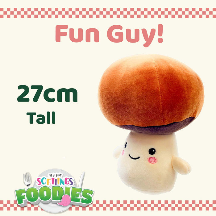 Mushroom Soft Toy Food Themed Cute Plush Cuddly Soft Fluffy 27cm Multi-Coloured