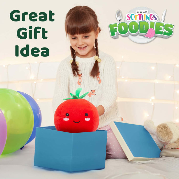 Tomato Soft Toy Food Themed Cute Plush Fluffy Multicolour
