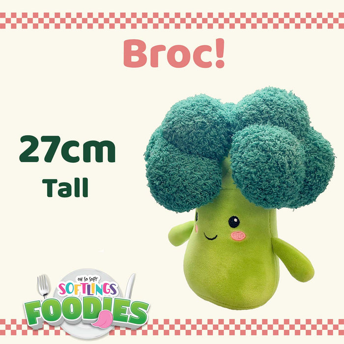 Broccoli Soft Toy Food Themed Cute Plush Cuddly Soft Fluffy 27cm Multi-Coloured