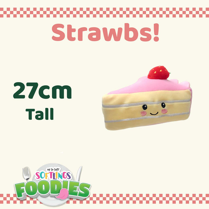 Strawberry Cheesecake Soft Toy Food Drink Themed Plush 27cm Multi-Coloured