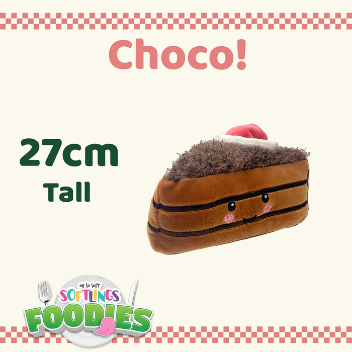 Chocolate Cake Soft Toy Food Drink Themed Cute Plush Cuddly 27cm Multi-Coloured