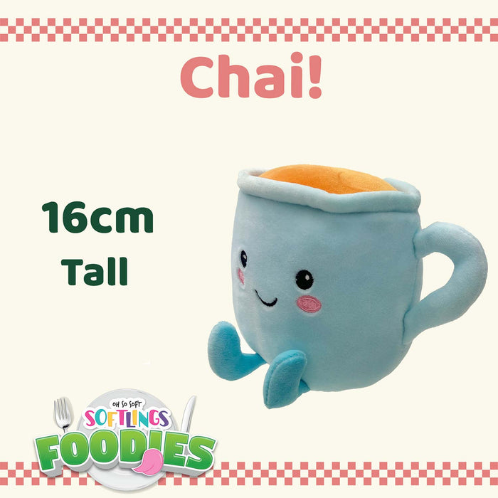 Tea Soft Toy Food Drink Themed Cute Plush Cuddly Soft Fluffy 16cm Multi-Coloured