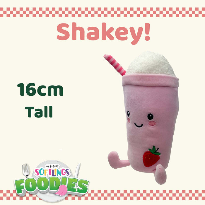 Milkshake Soft Toy Strawberry Drink Food Themed Cute Plush 16cm Multi-Coloured