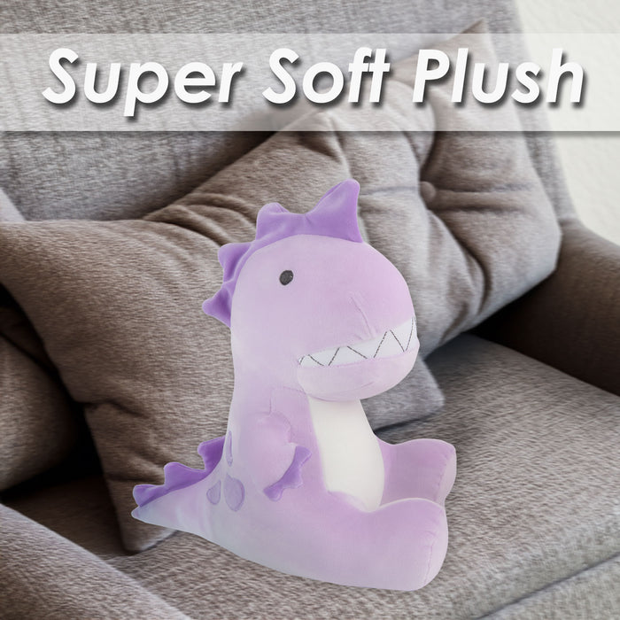 T Rex Soft Toy Dinosaur Plush Cuddly Soft Fluffy Plushie Dino 23cm Purple