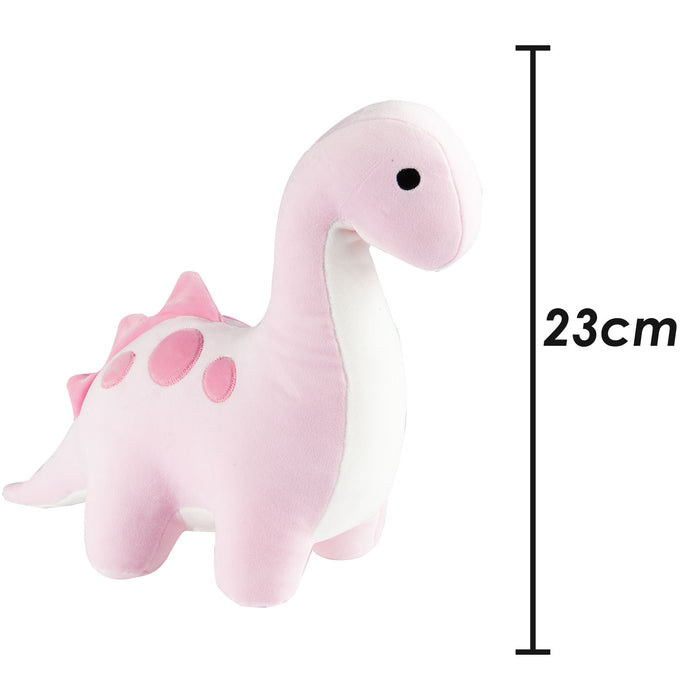 Diplodocus Soft Toy Dinosaur Plush Cuddly Soft Fluffy Plushie Dino 23cm Pink