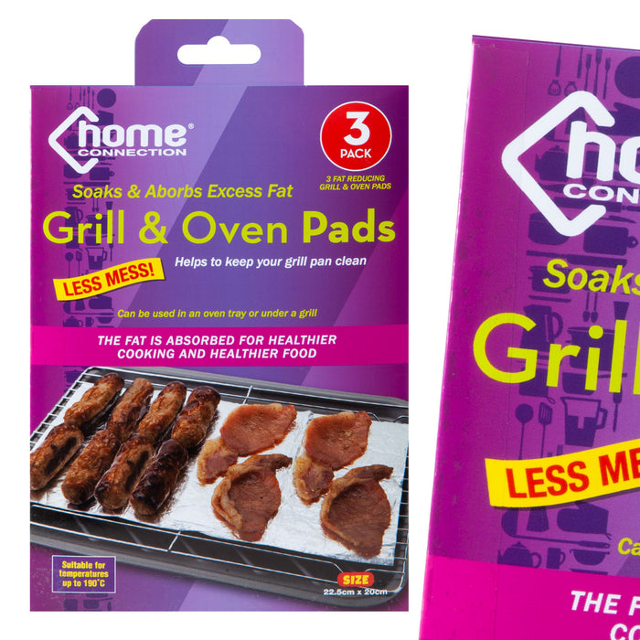 Grill & Oven Absorbing Pads Fat Reducing Sheets - Home Connection (3 Pack)