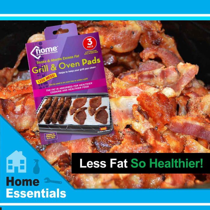 Grill & Oven Absorbing Pads Fat Reducing Sheets - Home Connection (3 Pack)