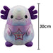 Axolotl Soft Toy Glitter Star Belly Plush Fluffy Plushie Purple