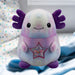 Axolotl Soft Toy Glitter Star Belly Plush Cuddly Fluffy Plushie 30cm Purple