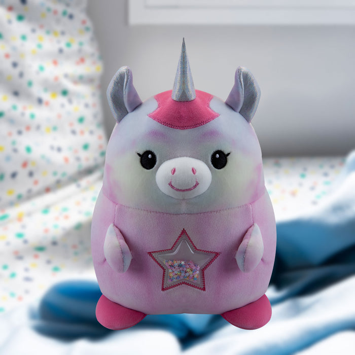 Unicorn Soft Toy Glitter Star Belly Plush Cuddly Fluffy Plushie 30cm Pink