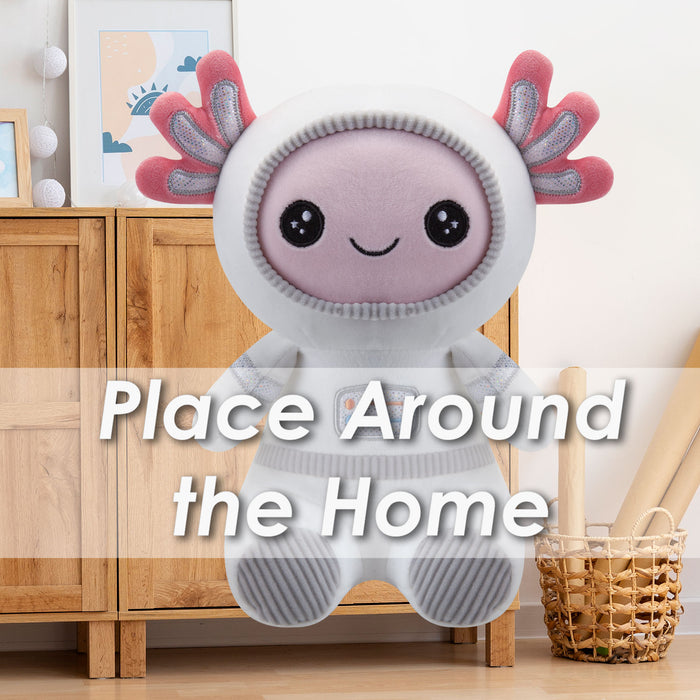 Axolotl Soft Toy Astronaut Plush Cute Fluffy Plushie White