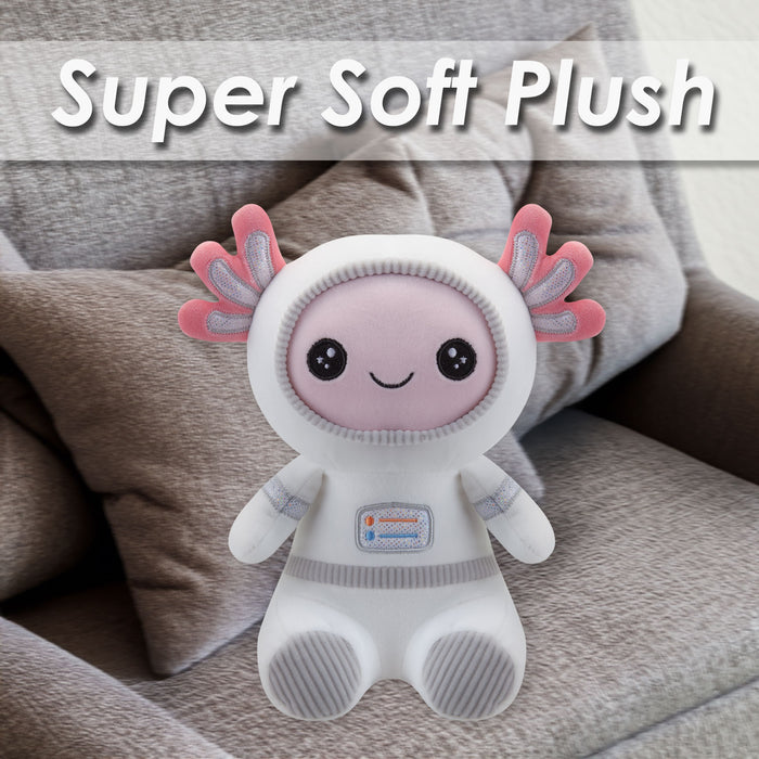 Axolotl Soft Toy Astronaut Plush Cute Cuddly Fluffy Soft Plushie 25cm White