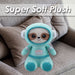 Sloth Soft Toy Astronaut Plush Cute Cuddly Fluffy Soft Plushie 25cm Blue