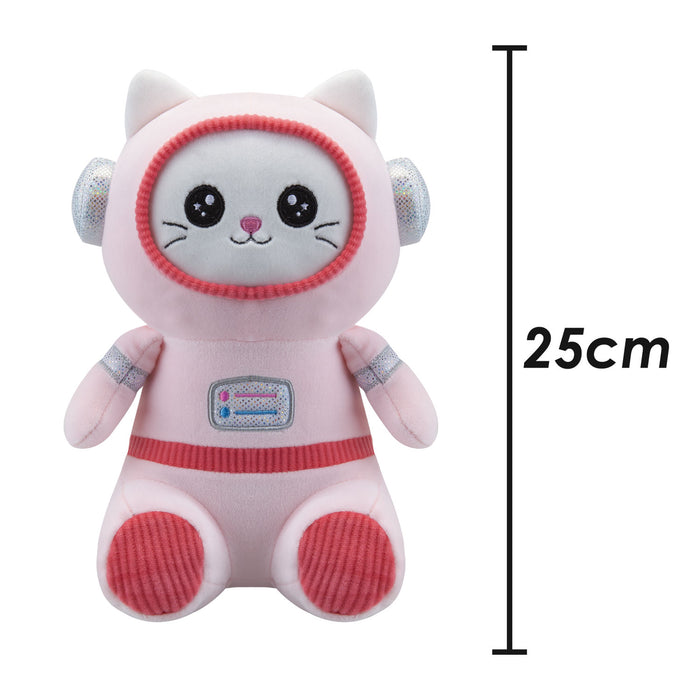 Cat Soft Toy Astronaut Plush Cute Cuddly Fluffy Soft Plushie 25cm Pink