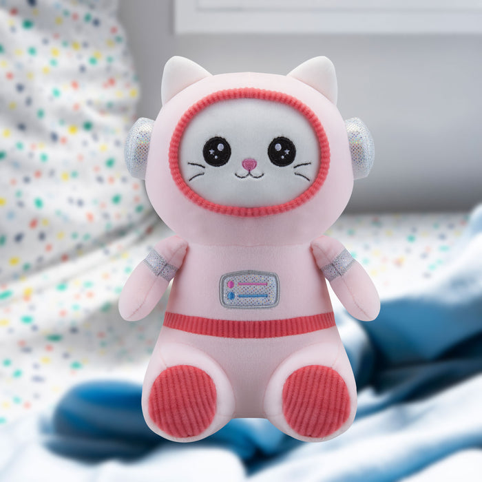 Cat Soft Toy Astronaut Plush Cute Cuddly Fluffy Soft Plushie 25cm Pink