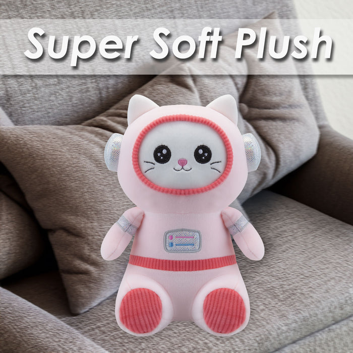 Cat Soft Toy Astronaut Plush Cute Cuddly Fluffy Soft Plushie 25cm Pink