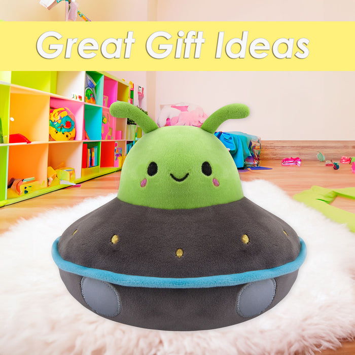 UFO Green Soft Toy Space Ship Plush Fluffy Plushie