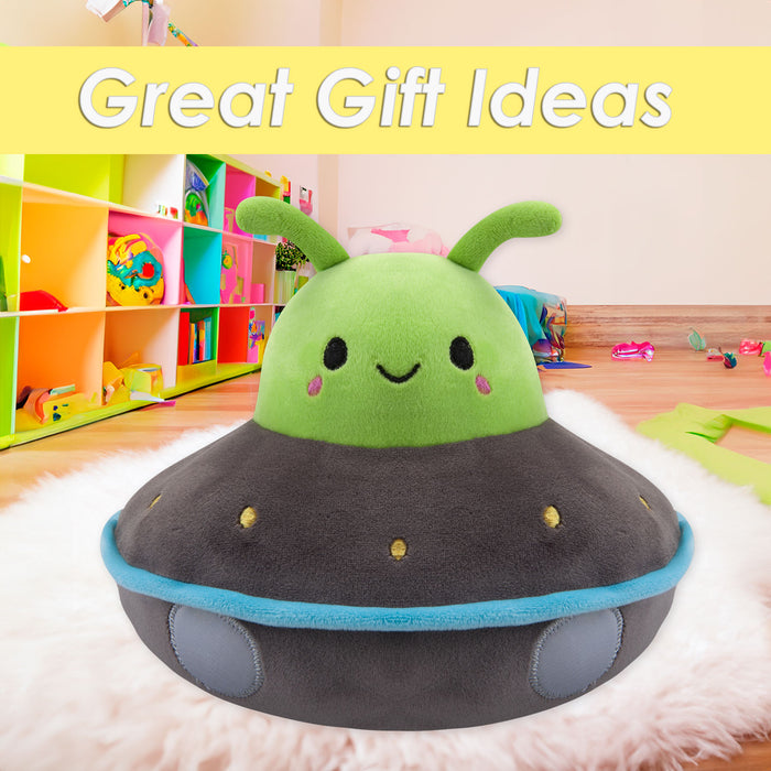 UFO Green Soft Toy Space Ship Plush Fluffy Plushie