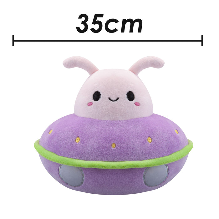 UFO Pink Soft Toy UFO Space Ship Plush Cuddly Fluffy Soft Plushie 35cm Pink