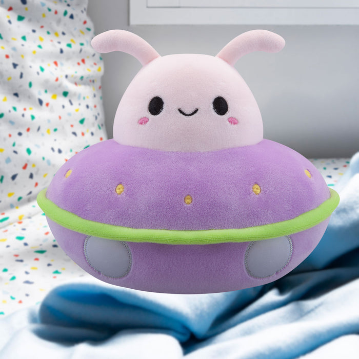 UFO Pink Soft Toy UFO Space Ship Plush Cuddly Fluffy Soft Plushie 35cm Pink