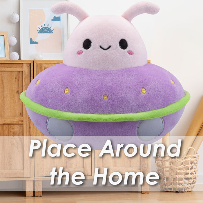 UFO Pink Soft Toy Space Ship Plush Fluffy Plushie