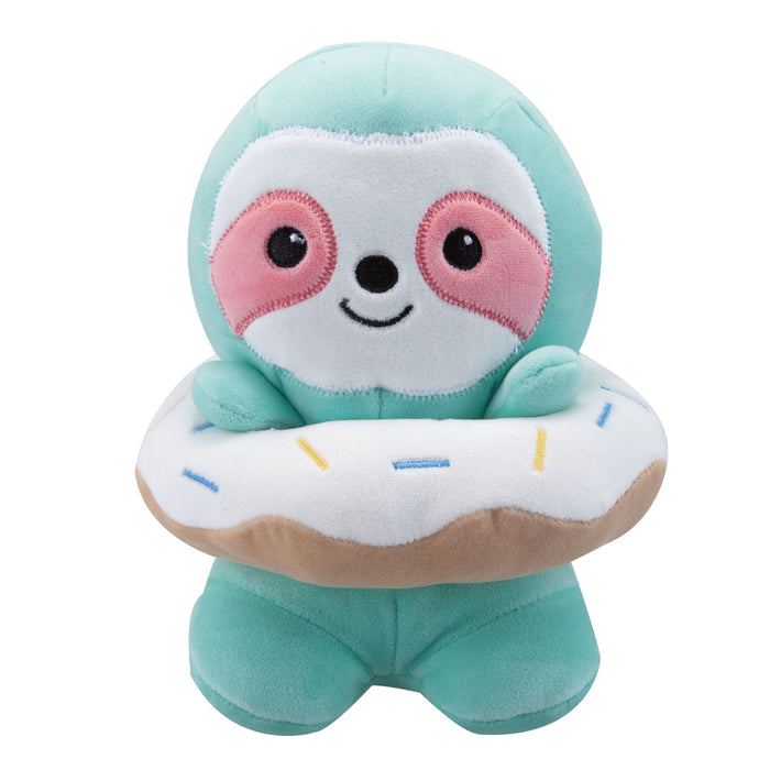 Sloth Soft Toy Donut Animal Food Plush Cuddly Soft Furry Fluffy 18cm Blue