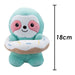 Sloth Soft Toy Donut Animal Food Plush Cuddly Soft Furry Fluffy 18cm Blue