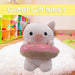 Pig Soft Toy Donut Animal Food Plush Cuddly Soft Furry Fluffy 18cm Pink