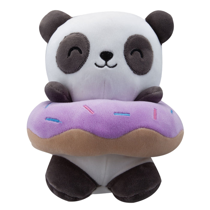 Panda Soft Toy Donut Animal Food Plush Cuddly Soft Furry Fluffy 18cm White