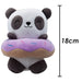 Panda Soft Toy Donut Animal Food Plush Cuddly Soft Furry Fluffy 18cm White