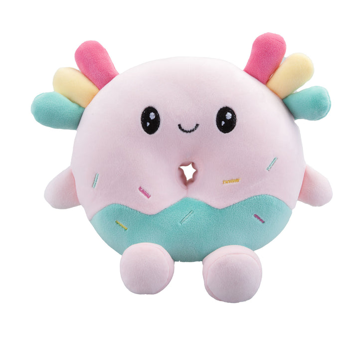 Axolotl Donut Soft Toy Animal Food Plush Cuddly Soft Furry Fluffy 18cm Pink