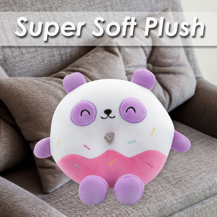Panda Donut Soft Toy Animal Food Plush Cuddly Soft Furry Fluffy 18cm White