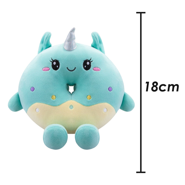 Unicorn DonutSoft Toy Animal Food Plush Cuddly Marshmallow Fluffy 18cm Blue