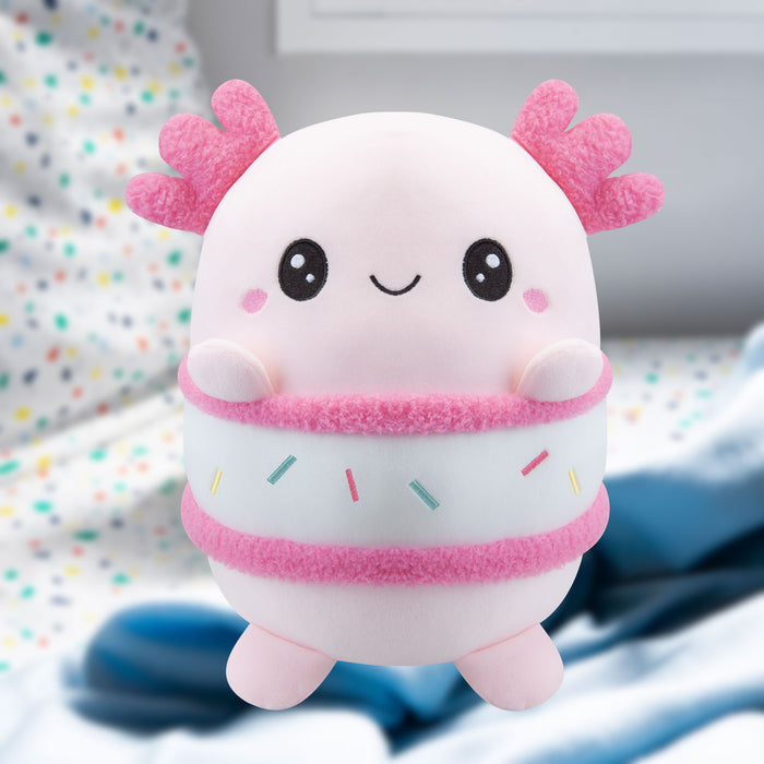 Axolotl S'More Soft Toy Animal Food Plush Cuddly Marshmallow Fluffy 28cm Pink