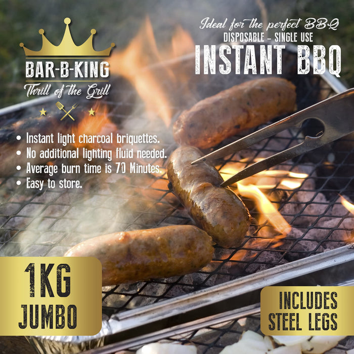 Disposable BBQ, Instant Barbeque Grill, Real Charcoal BBQ, 1Kg BBQ