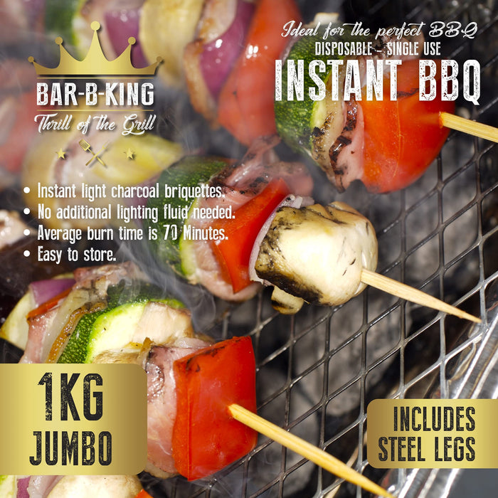 Disposable BBQ, Instant Barbeque Grill, Real Charcoal BBQ, 1Kg BBQ